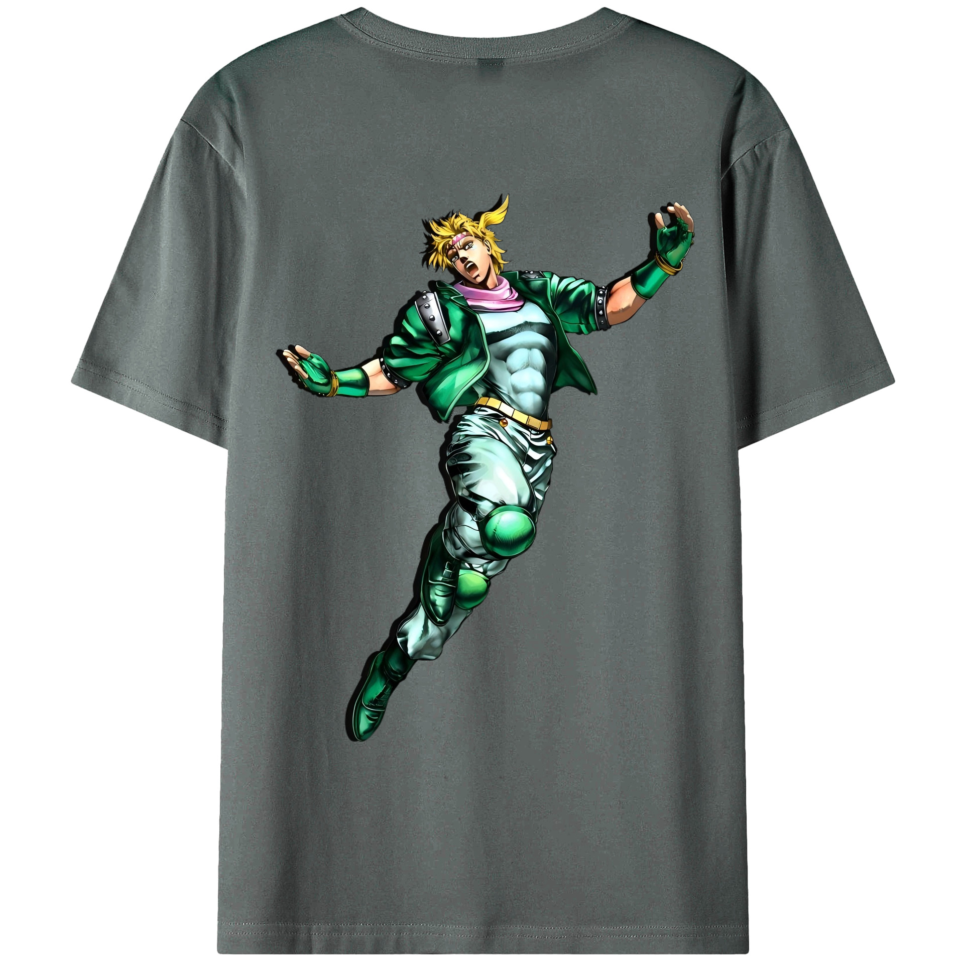 （画像用） ジョジョの奇妙な冒険 ディオ?ブランドー JoJo's Bizarre Adventure Dio Brando 綿100％ メンズ半袖Tシャツ（バックプリント） 通気性